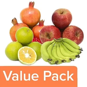 fresho! Apple Shimla Economy 1kg + Mosambi 4pcs + Banana Robusta 1kg + Pomegranate 2pcs, Combo 4 Items