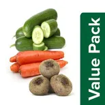fresho! Cucumber, Carrot & Beetroot 500g Each Salad, Combo 3 Items