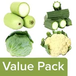 fresho! Cabbage 1 pc + Cauliflower 1 + Ridge Gourd 500 g + Bottle Gourd 1 kg, Combo 4 Items